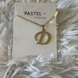 Gold Initial D Necklace